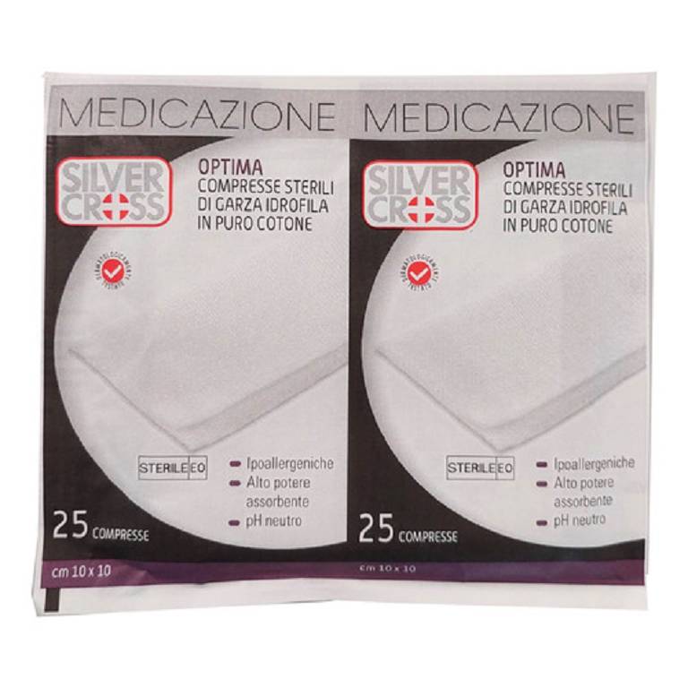 GARZA SILVERC COT 10X10CM 25PZ